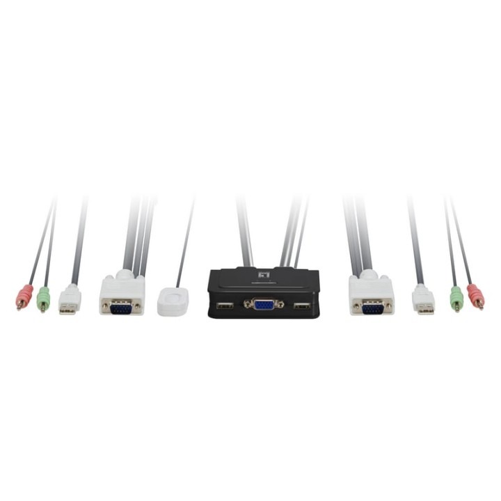 LevelOne KVM 2 Puertos USB + Audio