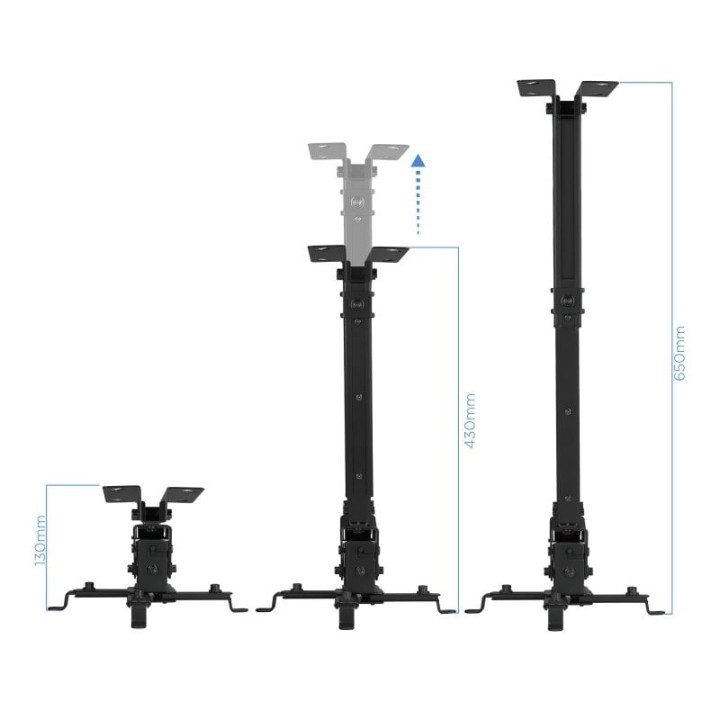 TooQ Soporte Proyector Universal Inclinable Techo Negro