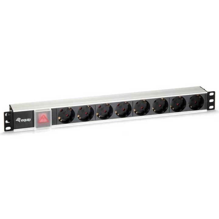 Regleta 8 Tomas 1U Rack 19" Plata