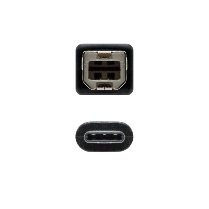 Nanocable USB-B/M a USB-C/M 1m Negro (10.01.2201)