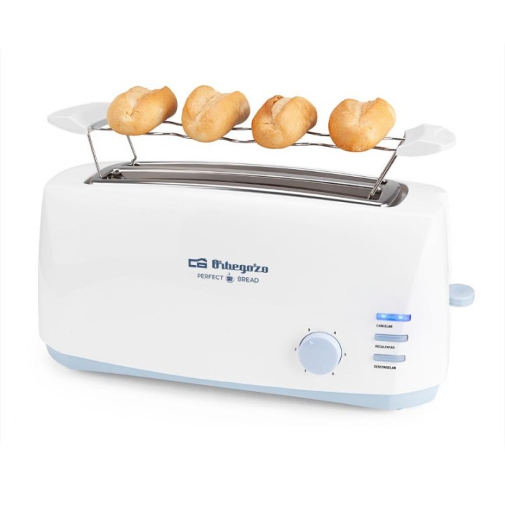 Orbegozo TO 4500 Tostador Doble Ranura Larga 1400W Blanco