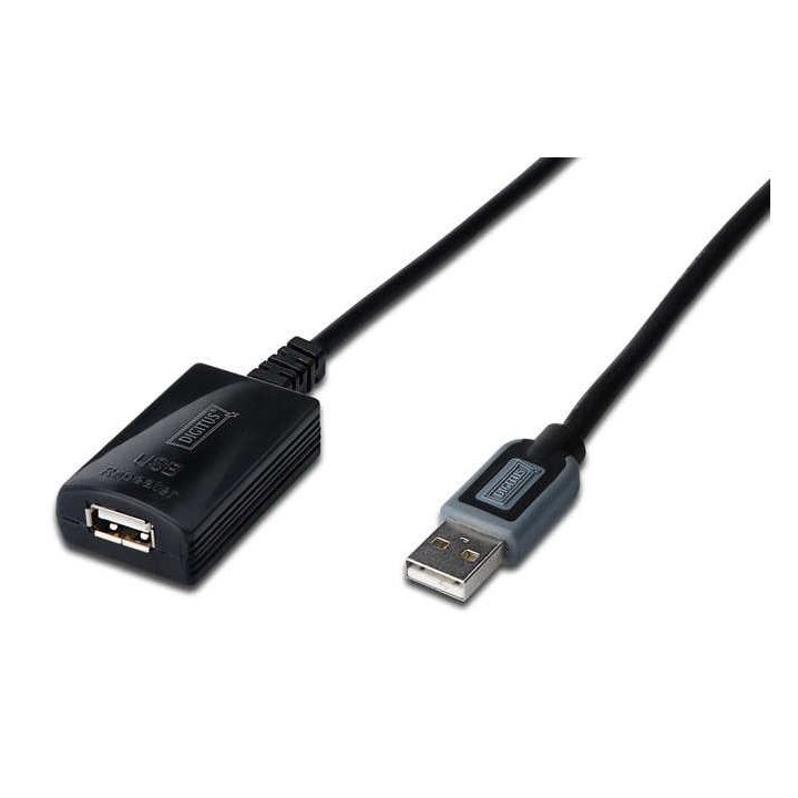 Digitus Cable USB 2.0 AM/AH Amplificado 10m Negro