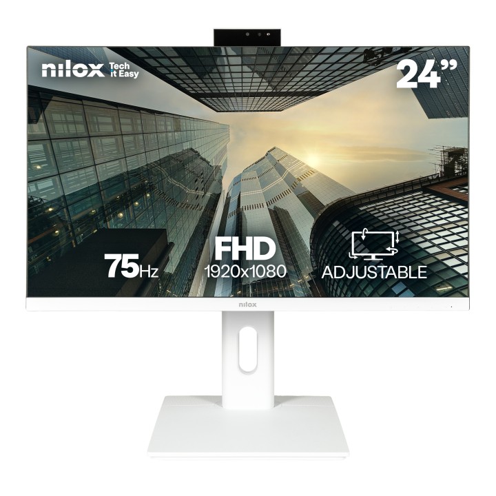 Monitor NILOX 24" FHD WebCam Blanco (NXM24REGWEB01W)