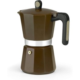 Monix New Cream Cafetera Italiana de Aluminio 6 Tazas Marrón
