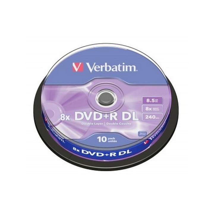 Verbatim DVD+R DL Doble Capa 8x 8.5GB Tarrina 10 Unds