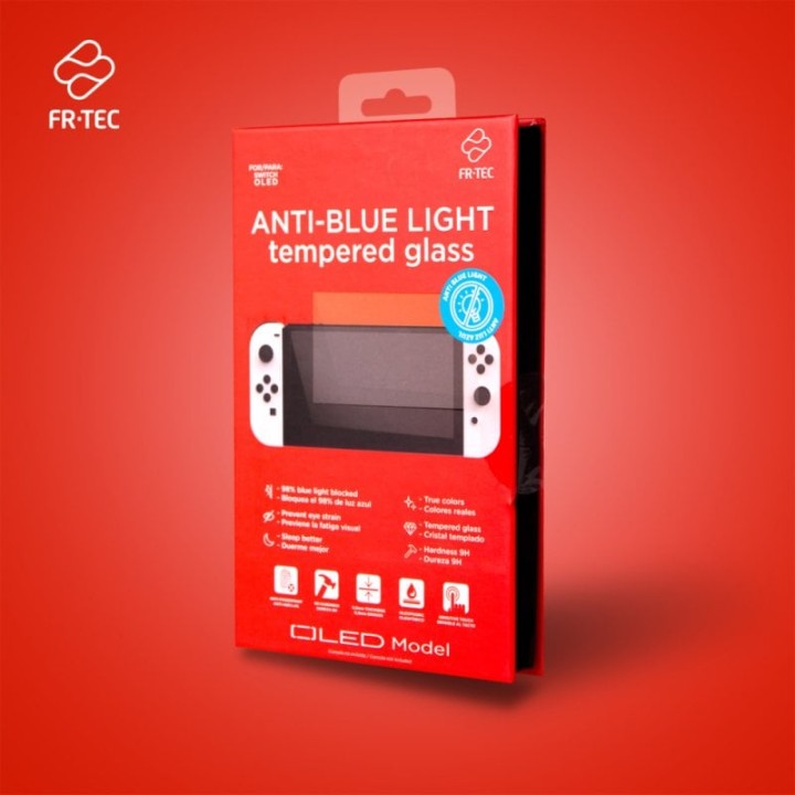 FR-TEC Anti Blue Light Protector Cristal Templado para Nintendo Switch Oled