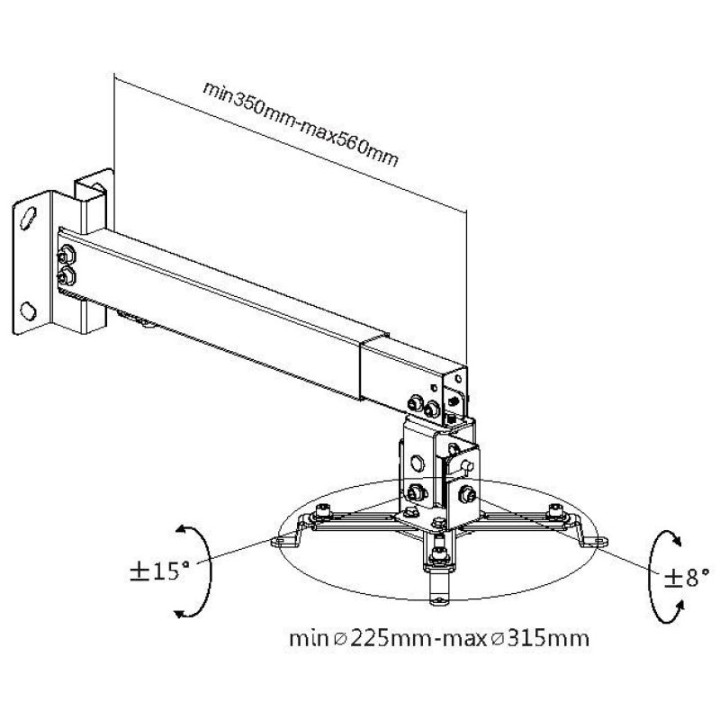 Equip Soporte de Proyector Inclinable para Techo o Pared 430-650mm hasta 20Kg Blanco