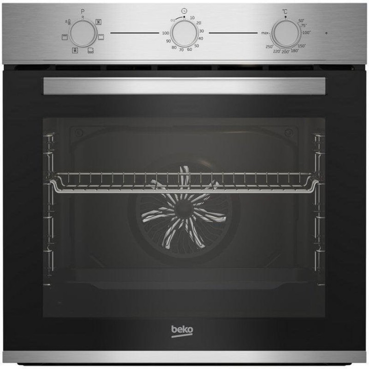 Beko BBSE12120XD Pack Horno Convencional 72L A Inox + Placa Vitrocerámica 3 Zonas Negra