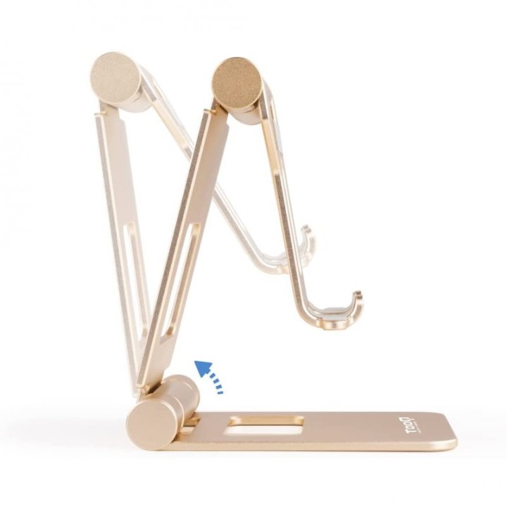 TooQ Soporte Ajustable para Smartphone/Tablet hasta 10" Oro