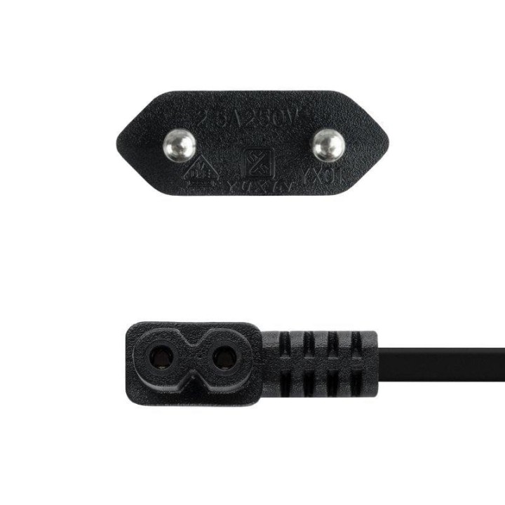 Cable de Alimentación Nanocable CEE7 Macho a C7 Hembra Negro 3 m