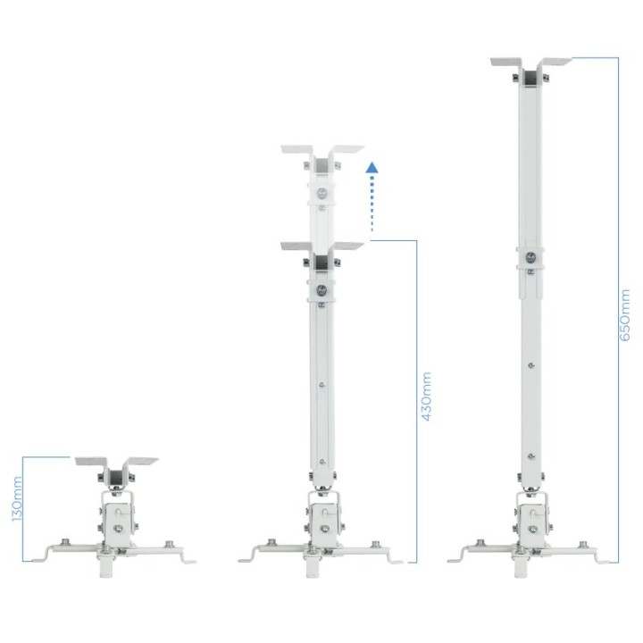 TooQ Soporte Proyector Universal Inclinable Techo Blanco