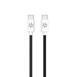 Cable CELLY USB-C a USB-C Negro/Blanco (USBCUSBCCOTTBK)