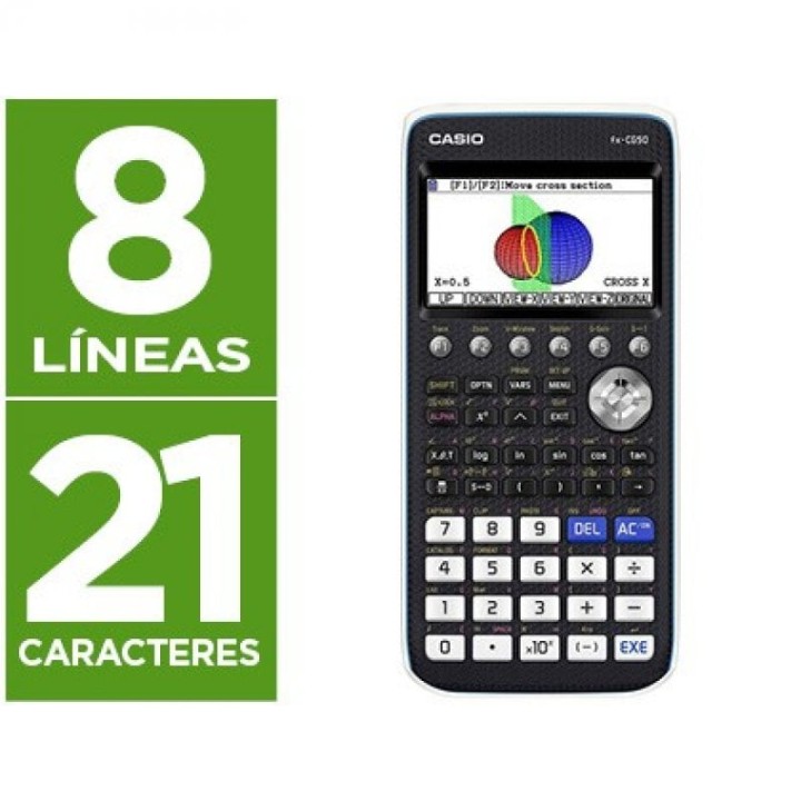 Calculadora Casio Fx-cg50 Cientifica Grafica 8 Lineas 21 Caracteres Pantalla Color 3d Memoria 16 Mb