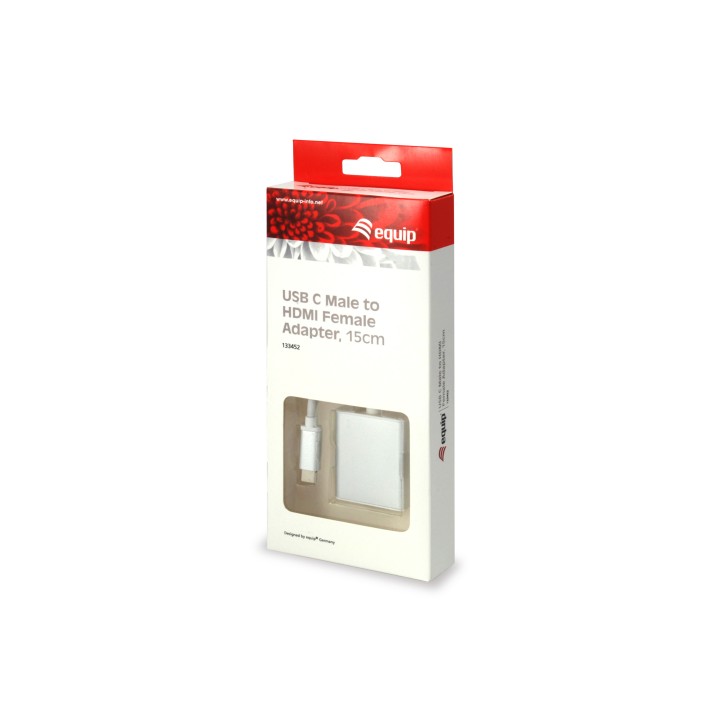 Cable EQUIP USB-C/M a HDMI/H 4K 15cm Blanco (EQ133452)