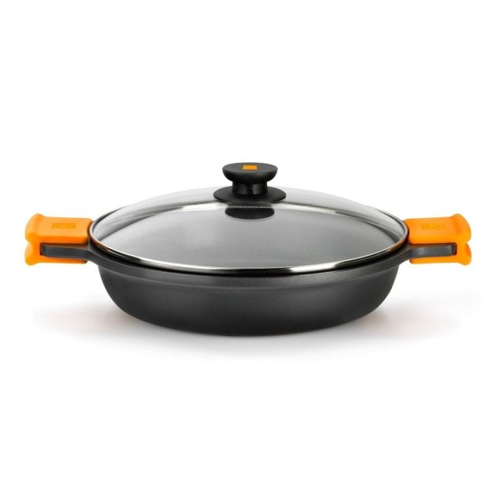 BRA Efficient Cacerola Baja con Tapa 36cm Aluminio Fundido
