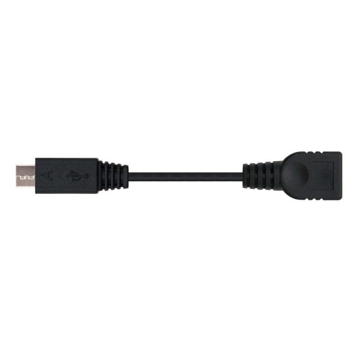 Nanocable mUSB-A/M a USB-A/H 15cm Negro (10.01.3000)