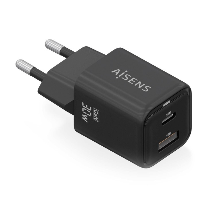 Cargador de Pared AISENS 30W Negro (ASCH-30W2P021-BK)