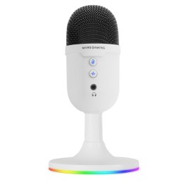 Micrófono Mars Gaming ARGB 3.5mm USB Blanco (MMICCXW)