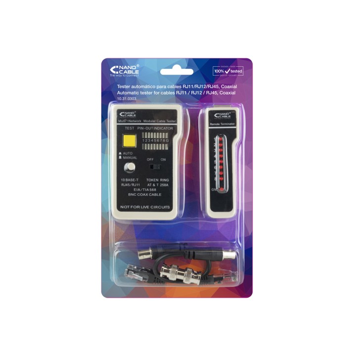 Tester Nanocable RJ11/RJ12/RJ45 Coaxial (10.31.0303)