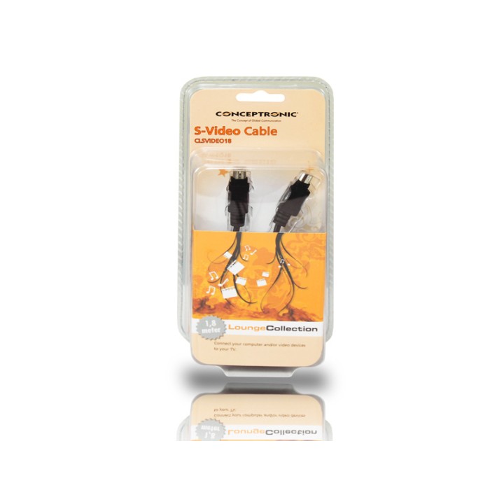Cable CONCEPTRONIC S-Video 1,8m Negro (CLSVIDEO18)