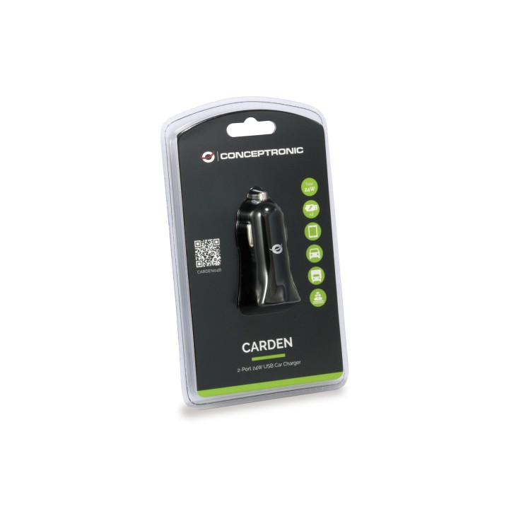 Cargador Coche CONCEPTRONIC 2Usb-A 24W (CARDEN04B)