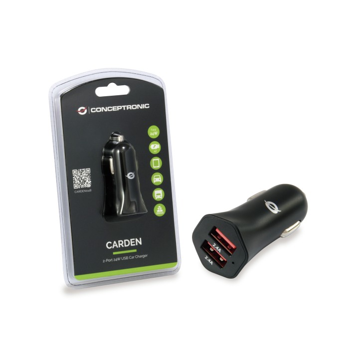 Cargador Coche CONCEPTRONIC 2Usb-A 24W (CARDEN04B)