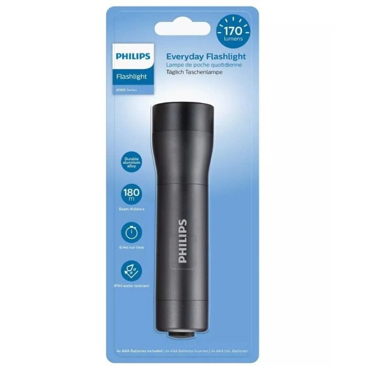 Philips SFL4001T/10 Linterna LED con 4 Pilas AAA 170 Lúmenes