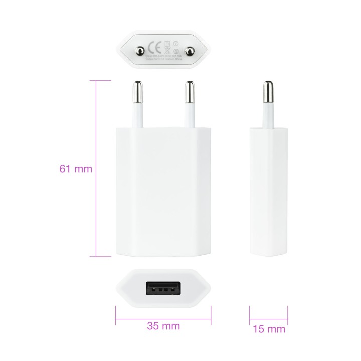 Mini Cargador Nanocable USB 5V/1A Blanco (10.10.2001)