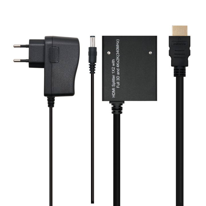 Nanocable HDMI/M a 2xHDMI/H 25cm Negro (10.25.3502)