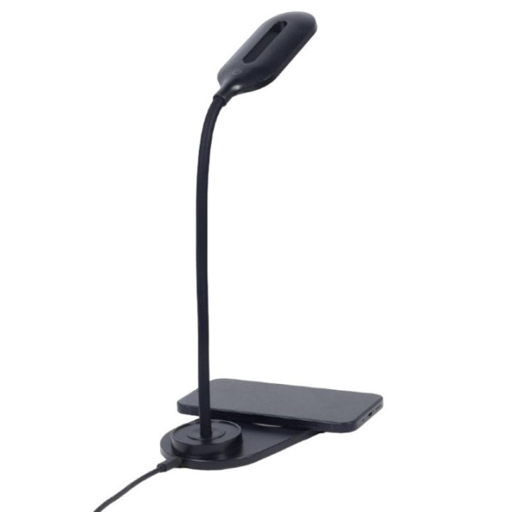 Gembird Lámpara de Escritorio con Cargador Inalámbrico Negro