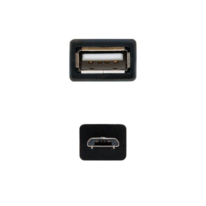 Nanocable mUSB-B/M a USB-A/H 15cm Negro (10.01.3500)