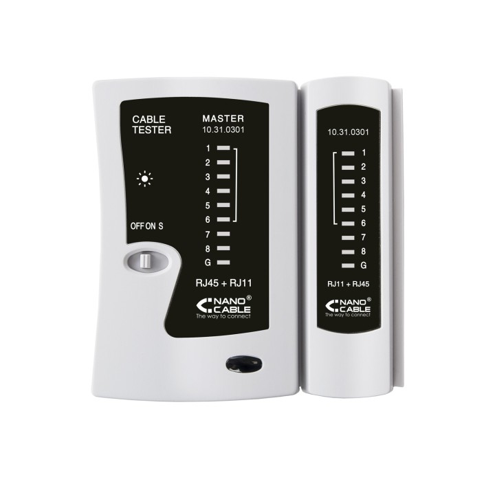 Tester Nanocable para RJ11/RJ12/RJ45 Gris (10.31.0301)