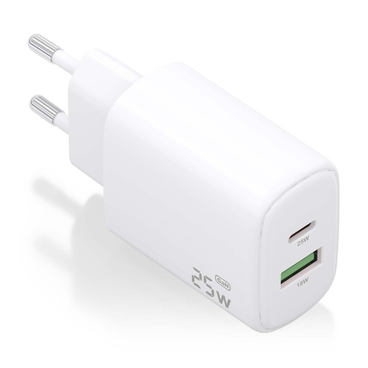 Cargador Pared AISENS Usb-C/Usb-A 25W Blanco(A110-0911)