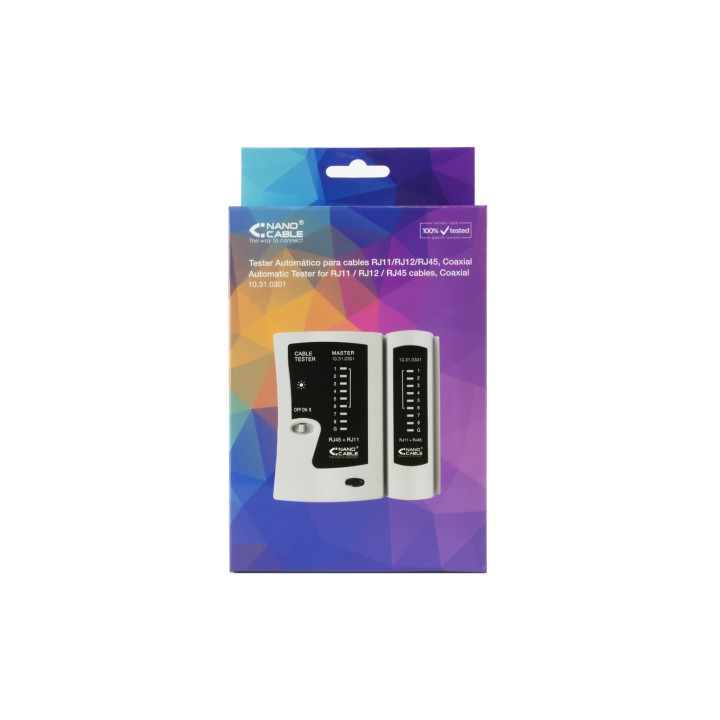 Tester Nanocable para RJ11/RJ12/RJ45 Gris (10.31.0301)