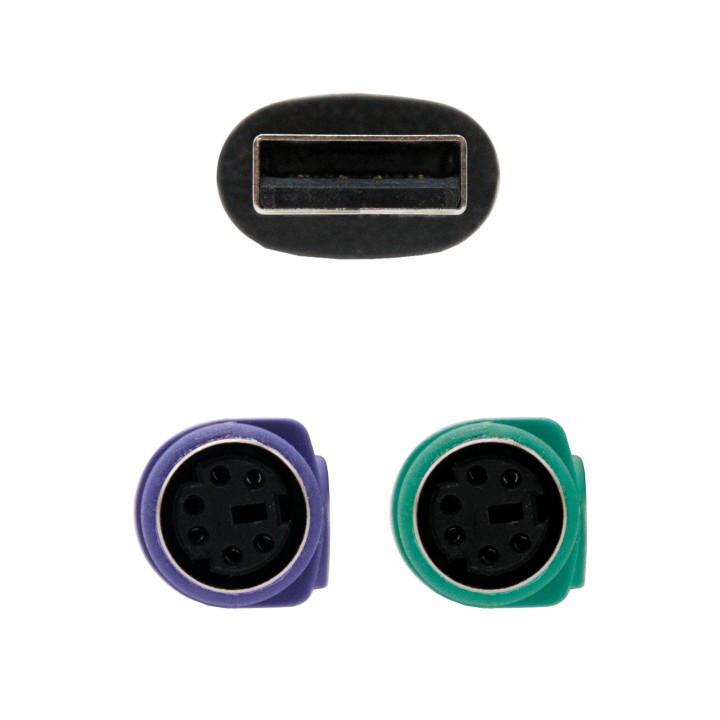 Nanocable USB-A/M a 2xPS/2/H 15cm Negro (10.03.0101)
