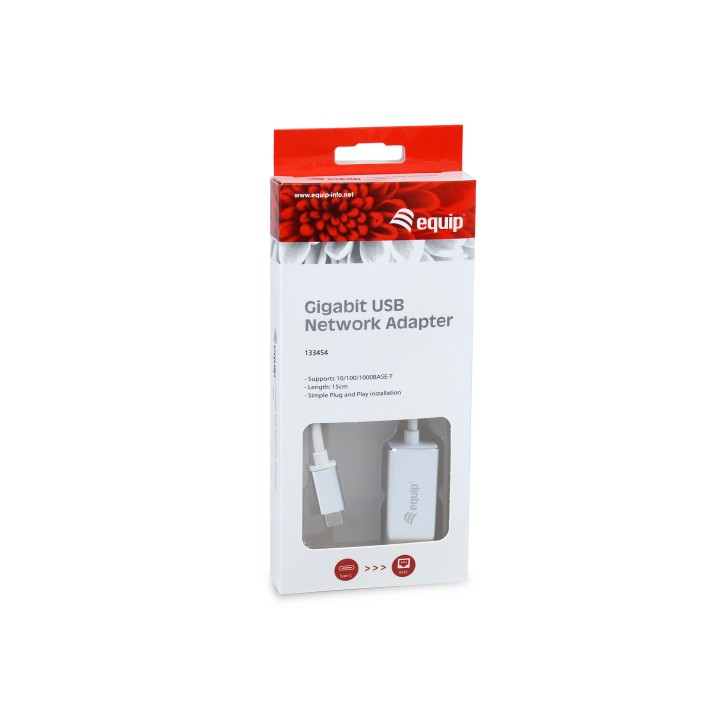 Cable EQUIP USB-C/M a RJ45 Gbit/H 15cm Blanco(EQ133454)