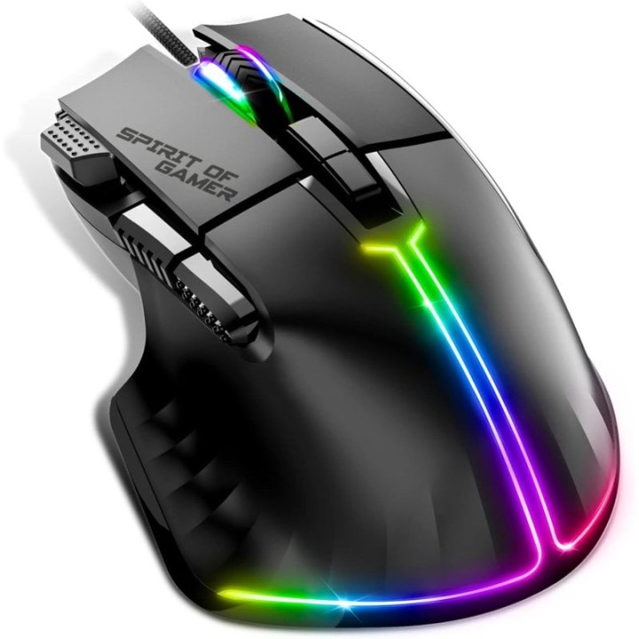 Spirit of Gamer Pro M5 RGB Ratón Gaming 12800DPI Negro