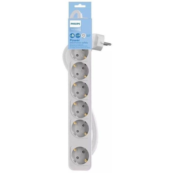Philips CHP2164W/62 Regleta con Interruptor de 6 Tomas 1.5m Blanco