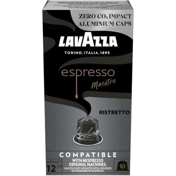 Lavazza Espresso Maestro Ristretto Cápsulas para Cafeteras Nespresso Caja de 10 Unidades