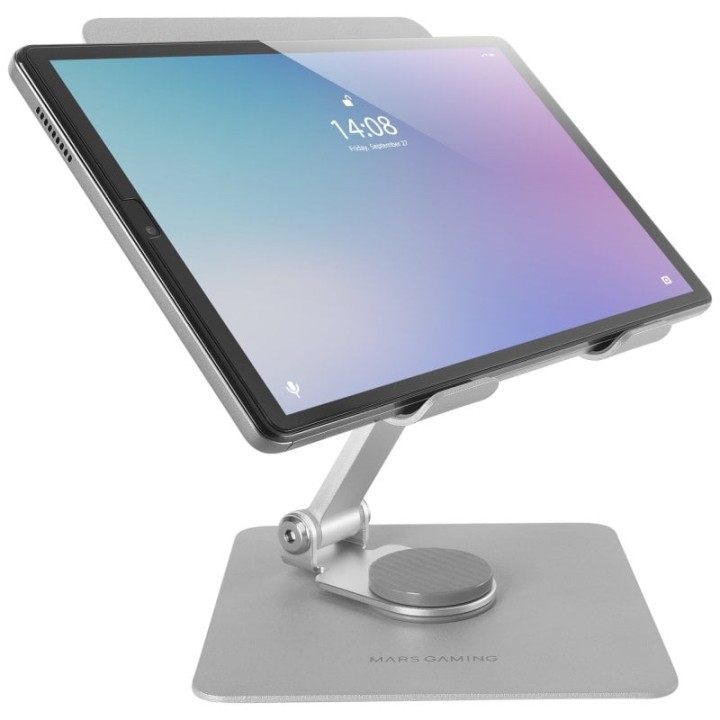 Mars Gaming MA-RST Soporte Plegable Antideslizante 2 en 1 Blanco para Tablets y Convertibles hasta 13"