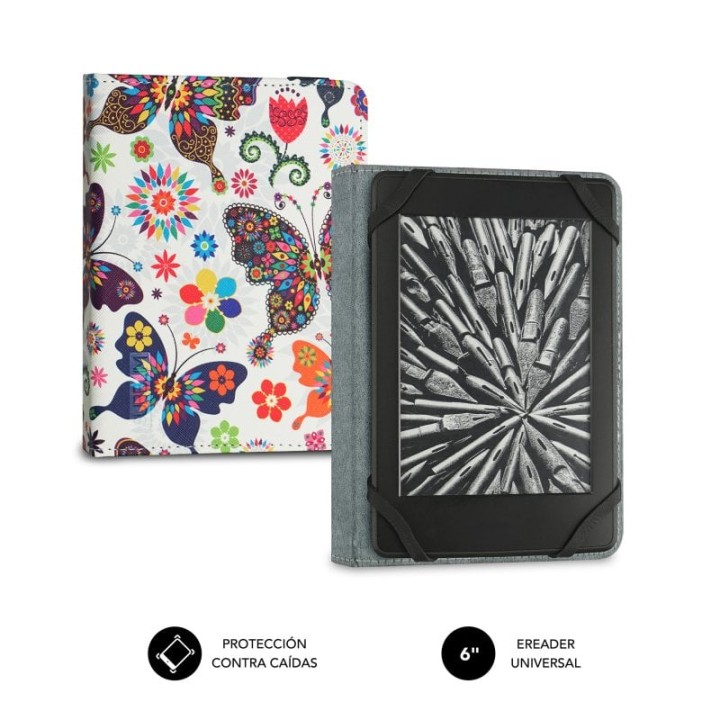 Subblim Funda Clever Case Mariposas para Ebook 6"