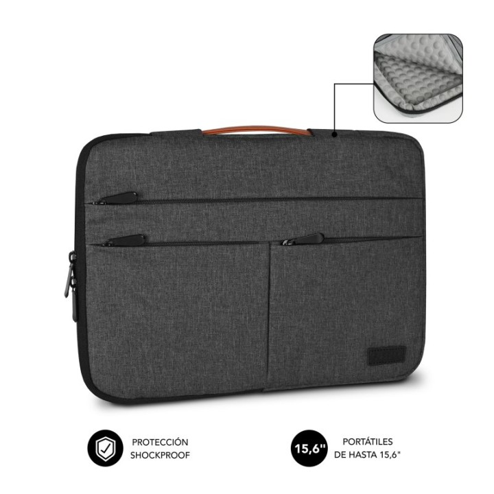 Subblim Funda Air Padding 360 Sleeve Dark Grey para Portátil hasta 15,6"