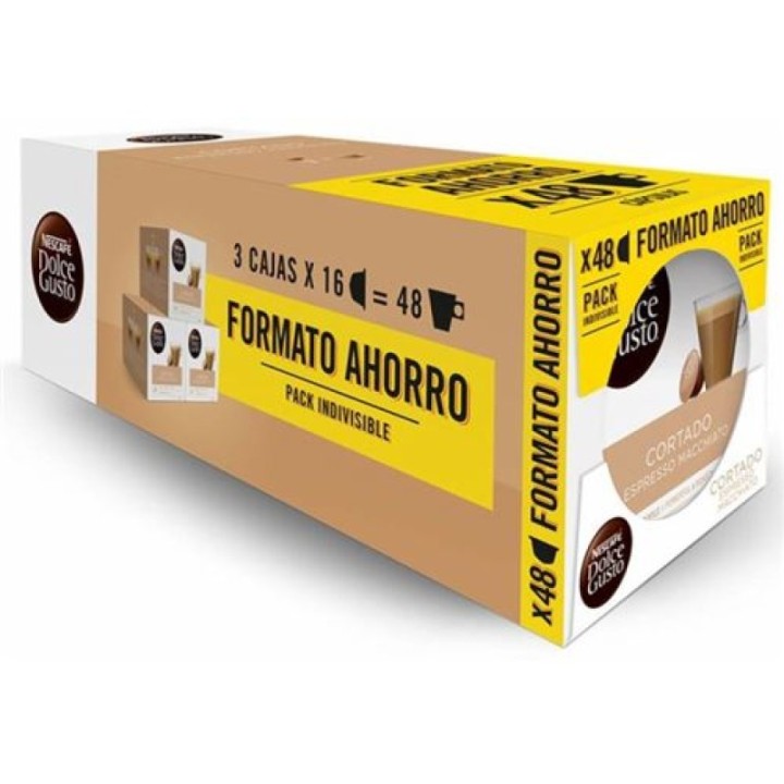 Nescafé Cortado Expresso Macchiatto Selección Arábica para Dolce Gusto Pack 3 Cajas de 16 Cápsulas
