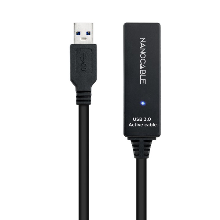 Nanocable USB-A/M a USB-A/H 10m Negro (10.01.0312)