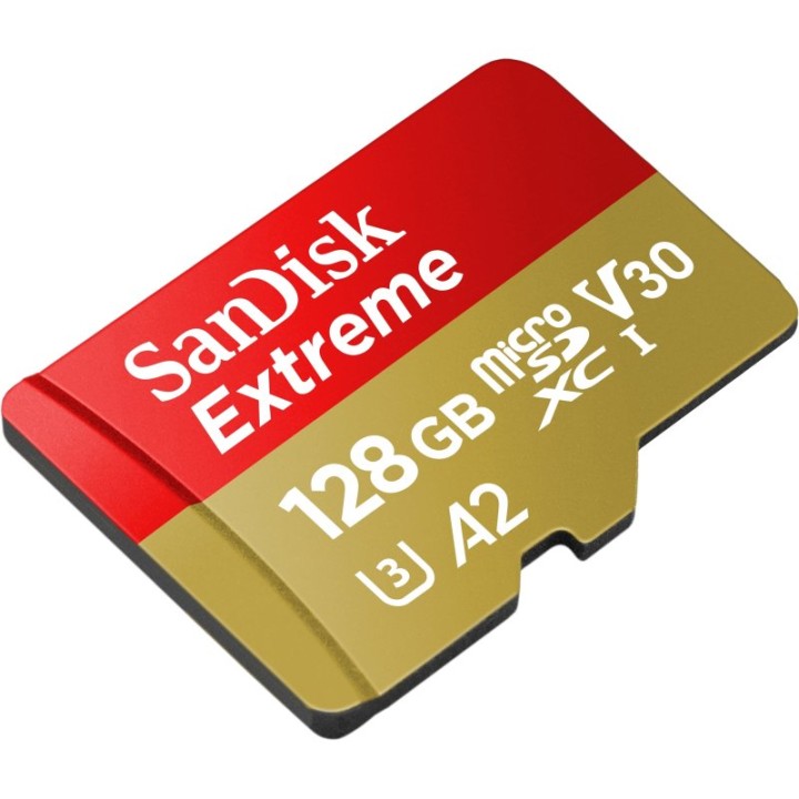 Sandisk Extreme MicroSDXC 128 GB A2 Clase 10 V30 UHS-I + Adaptador