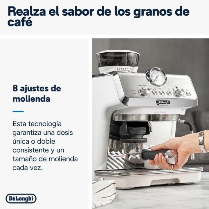 DeLonghi La Specialista Arte EC9155.W Cafetera Espresso con Molinillo 15 Bares Acero Inoxidable