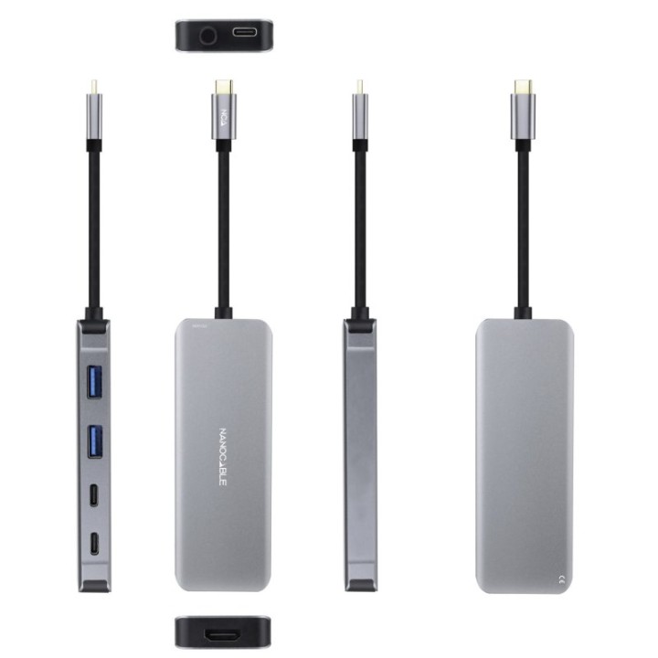 Nanocable Docking Hub 6 en 1 USB-C a HDMI/USB 3.2/USB-C PD