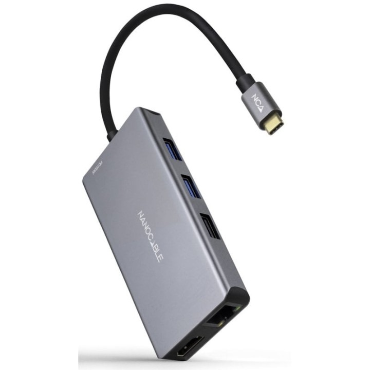 Nanocable Docking Hub 9 en 1 USB-C a HDMI/RJ45/USB 3.2/USB-C PD/Lector Tarjetas