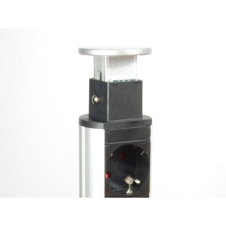 Regleta EQUIP 3 Tomas AC 2xUSB Negra/Plata (EQ333304)
