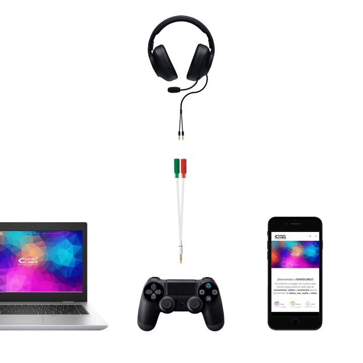 Nanocable Audio 3.5mm/M a 2x3.5mm/H 20cm (10.24.1201)